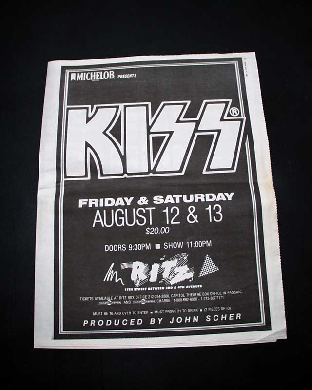 1988 KISS concert tour advertisement...