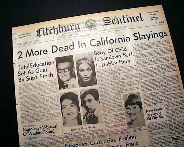 Charles Manson murders... Sharon Tate-LaBianca... - RareNewspapers.com