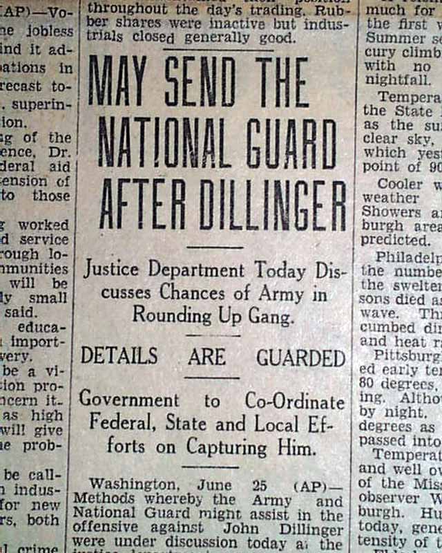 The hunt for John Dillinger... - RareNewspapers.com