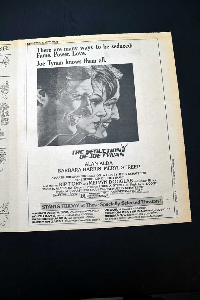 1979 opening day "The Seduction Of Joe Tynan" film advertisement...