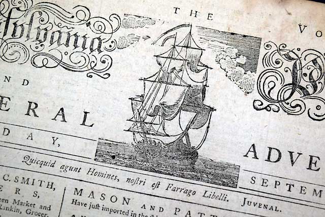 Just before the Boston Tea Party, from Philadelphia...
