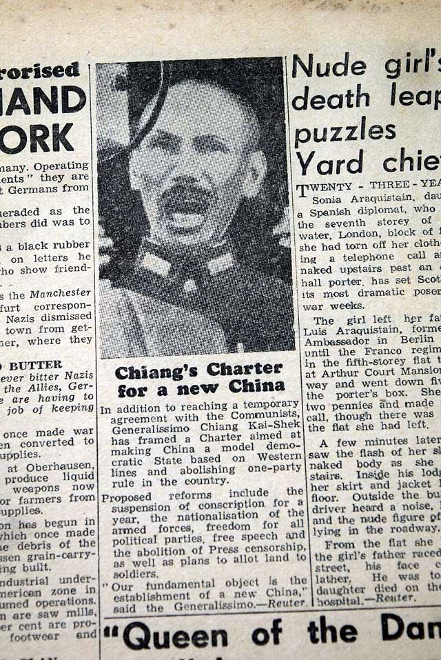 Chiang Kai-Shek wants to create a democratic China...