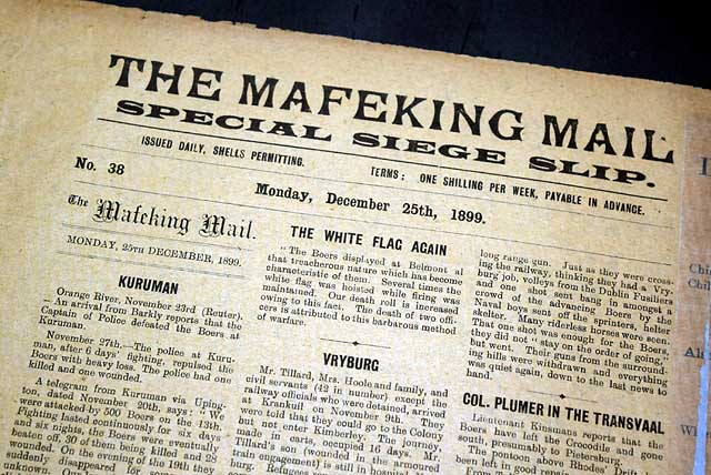 Boer War newspaper, "Special Siege Edition", broadside issue...