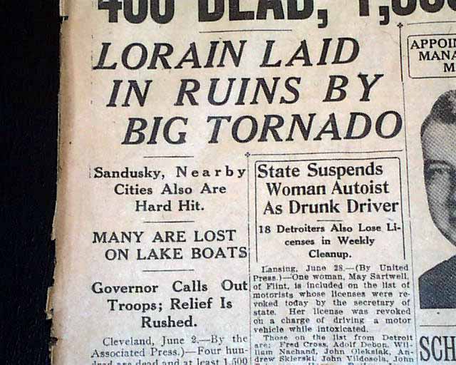 Lorain and Sandusky, Ohio tornado disaster...