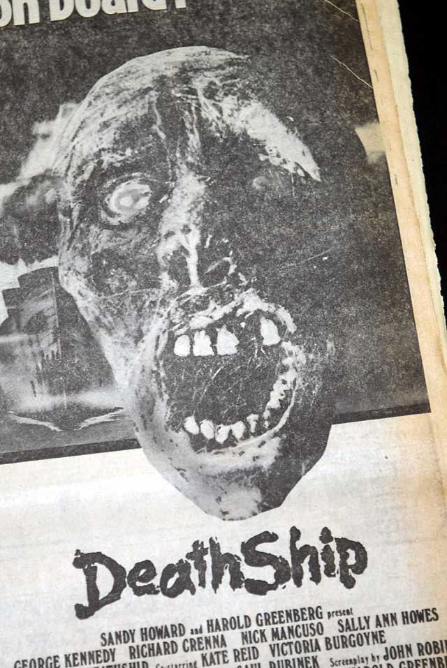 1980 premiere of "Death Ship" film L.A. advertisement...