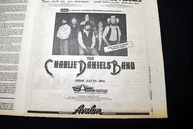 1980 "The Charlie Daniels Band" live concert advertisement...