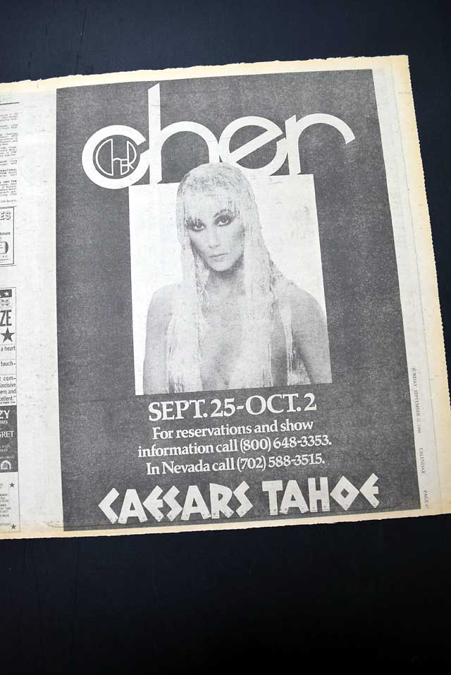 1980 "Cher" live concert advertisement...