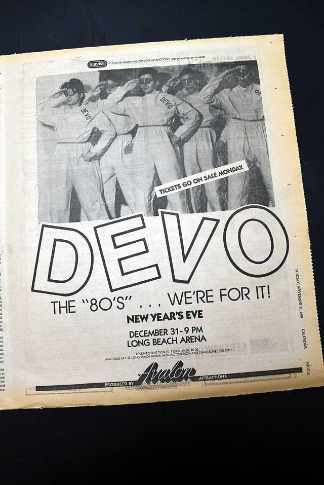 1979 "DEVO" live concert advertisement...