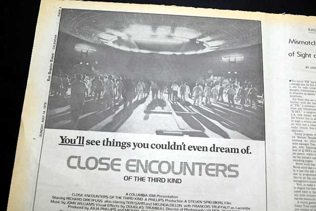 1978 re-release of "Close Encounters of the Third Kind" Ad....