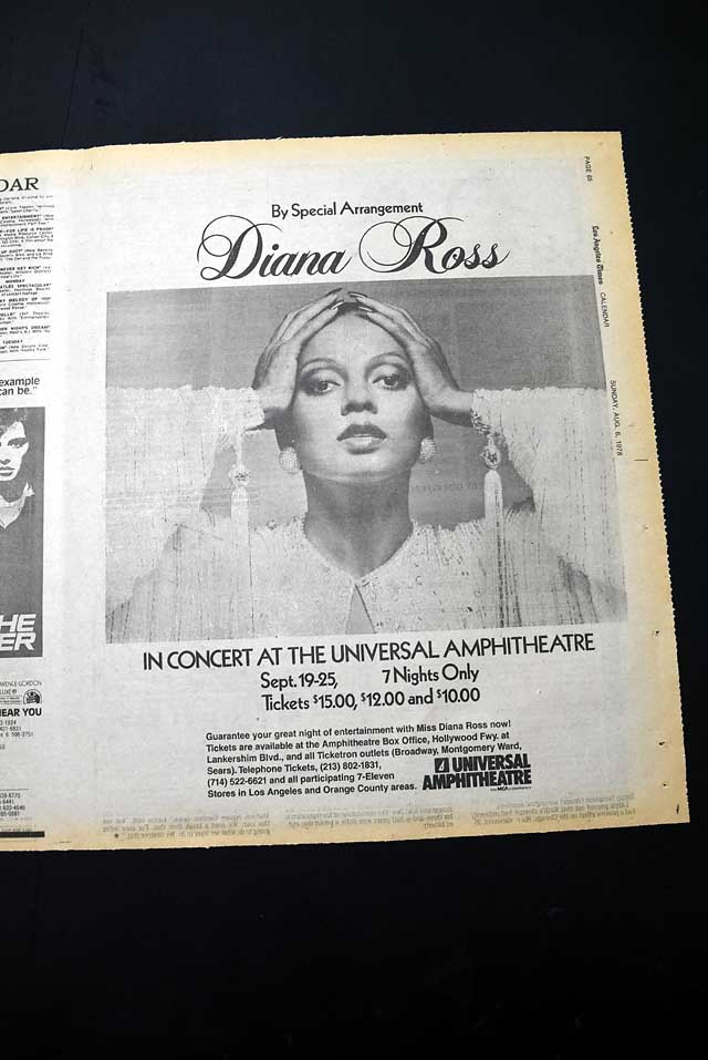 1978 "Diana Ross" live concerts advertisement...
