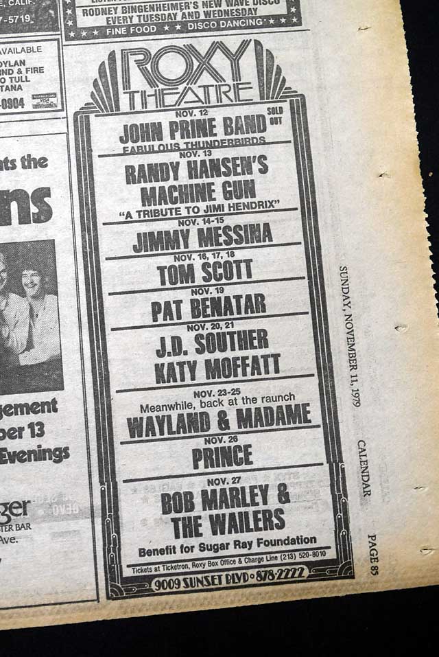 1979 "Pat Benatar" live L.A. concert advertisement...