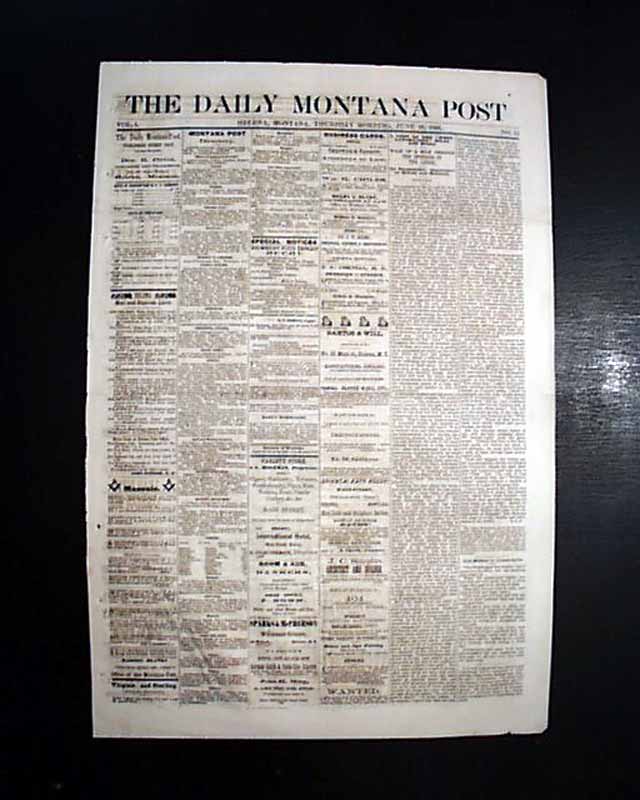 First newspaper in Montana...
