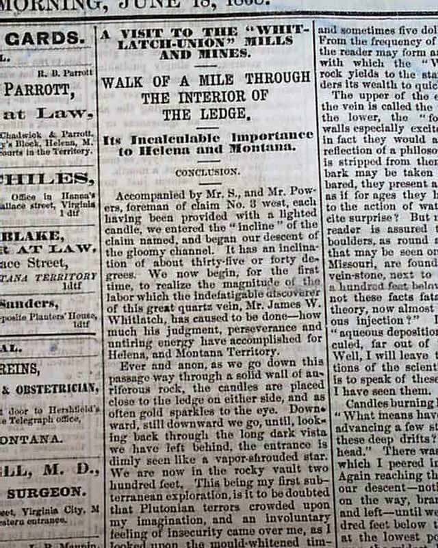 First newspaper in Montana...