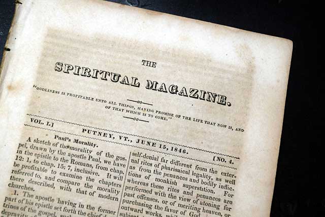 Very early  from the "Perfectionists", the early Oneida Community...