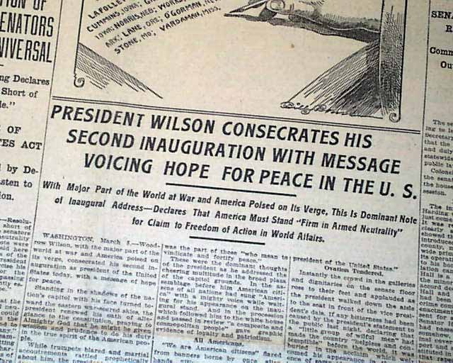 President Woodrow Wilson Inauguration... - RareNewspapers.com