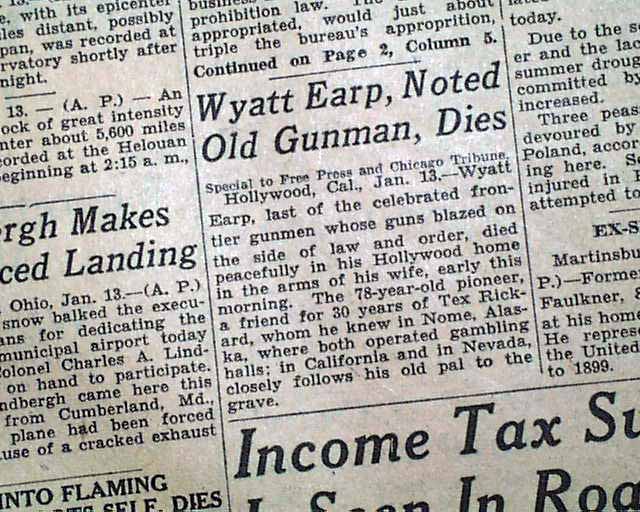 1929 Los Angeles Examiner: Babe Ruth's Wife Death