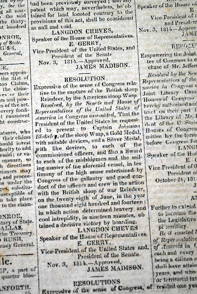 Capture of the Avon by the Wasp, and much more...