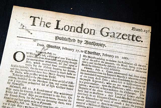 The world's oldest continually published English language newspaper...