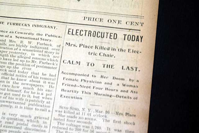 First Woman exedcuted in electric chair...