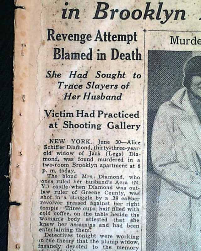 Jack 'Legs' Diamond Widow Gunned Down In 1933... - RareNewspapers.com