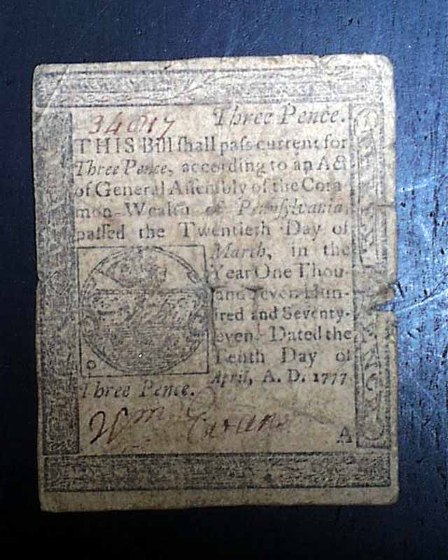 Colonial currency from Pennsylvania... - RareNewspapers.com