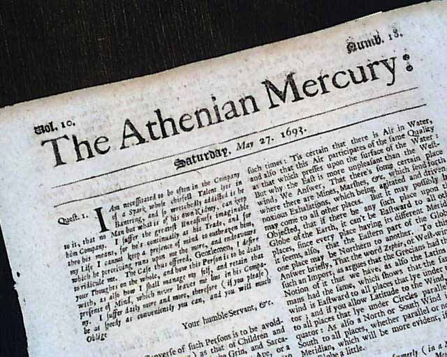 One of the earliest periodicals in English...