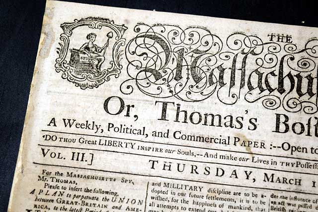 Paul Revere engraved the masthead...