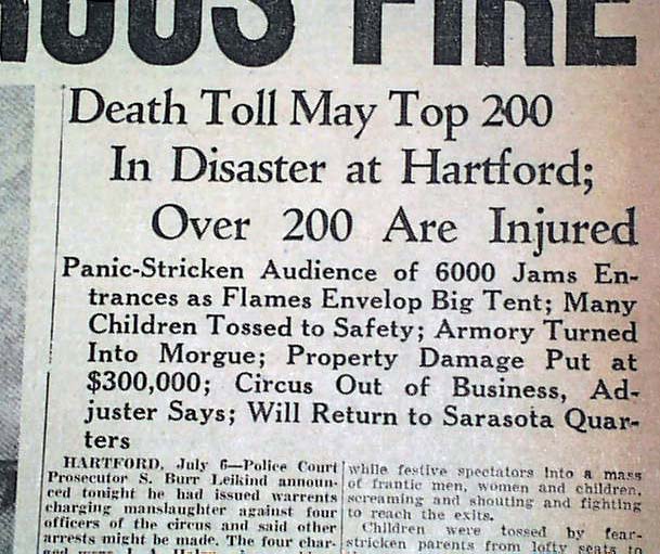 Hartford CT Circus Fire In 1944... - RareNewspapers.com