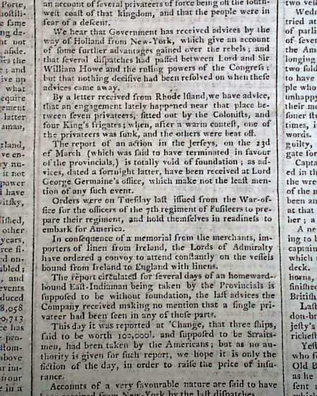 News from the Revolutionary War...