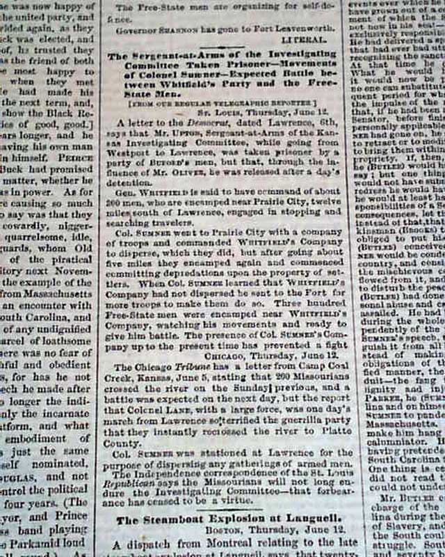 1856 Bleeding Kansas border war... - RareNewspapers.com