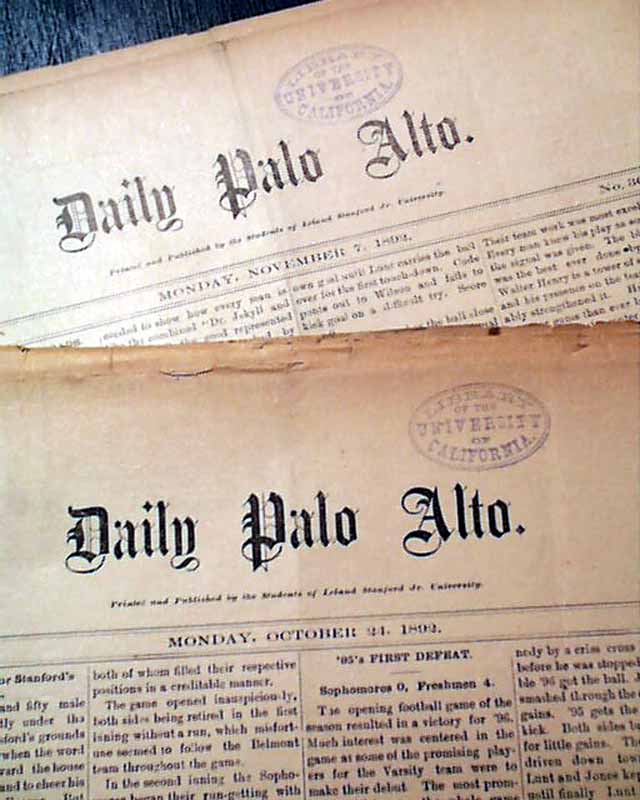 Newspaper of Stanford University, from the first year