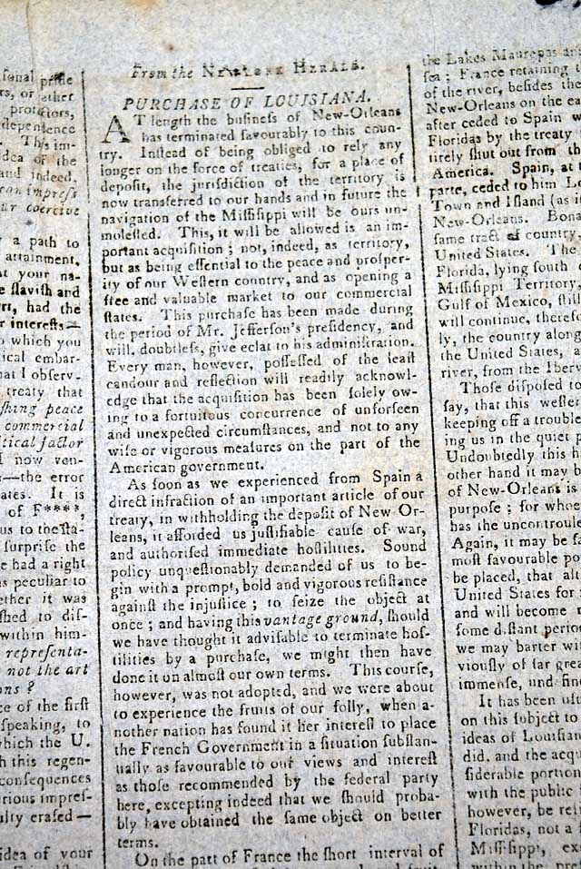 Lengthy on the Louisiana Purchase...