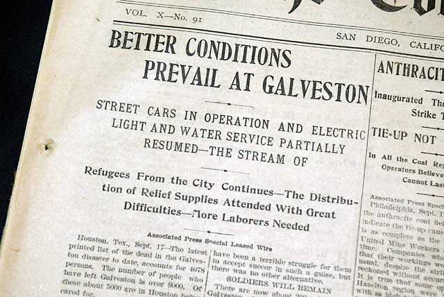 1900 Galveston, Texas hurricane disaster...