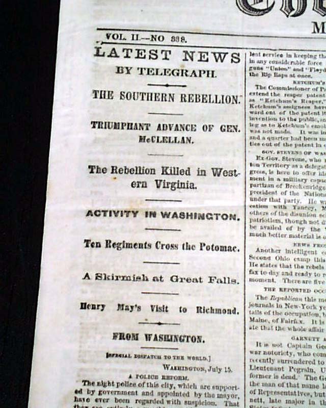 Latest news on the Civil War...