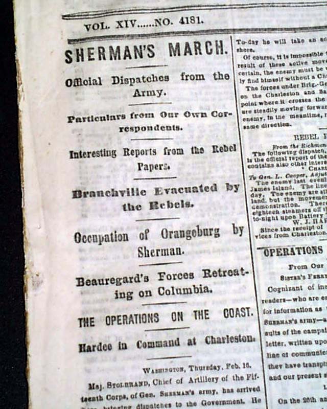 Battle reports from near the end of the Civil War...