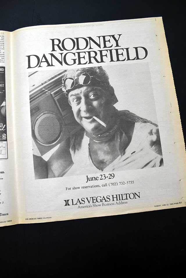 1986 "Rodney Dangerfield" live advertisement...