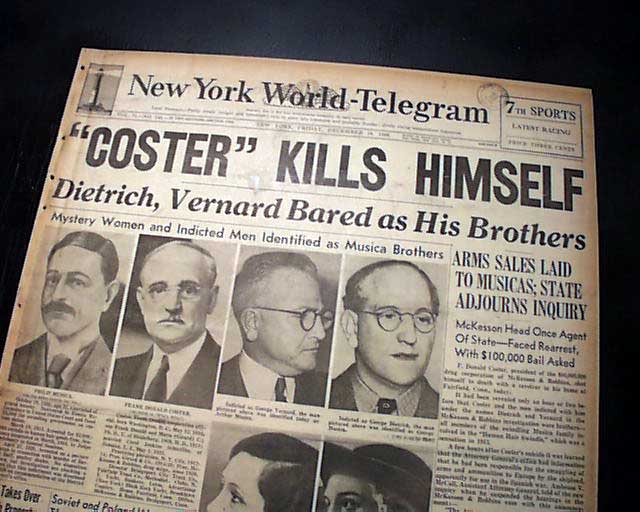1938 F. Donald Coster suicide...