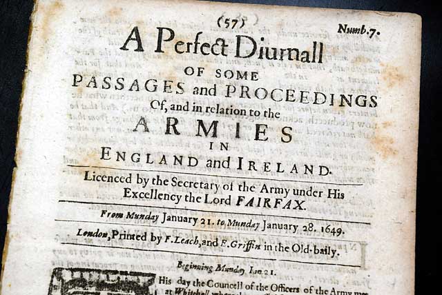 English Civil War newsbook with much military reporting...
