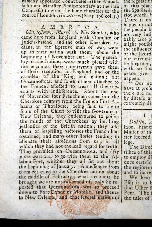 Cherokees visit England and the King...