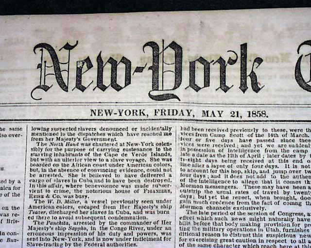 Submission of the Mormons... The slave trade... -