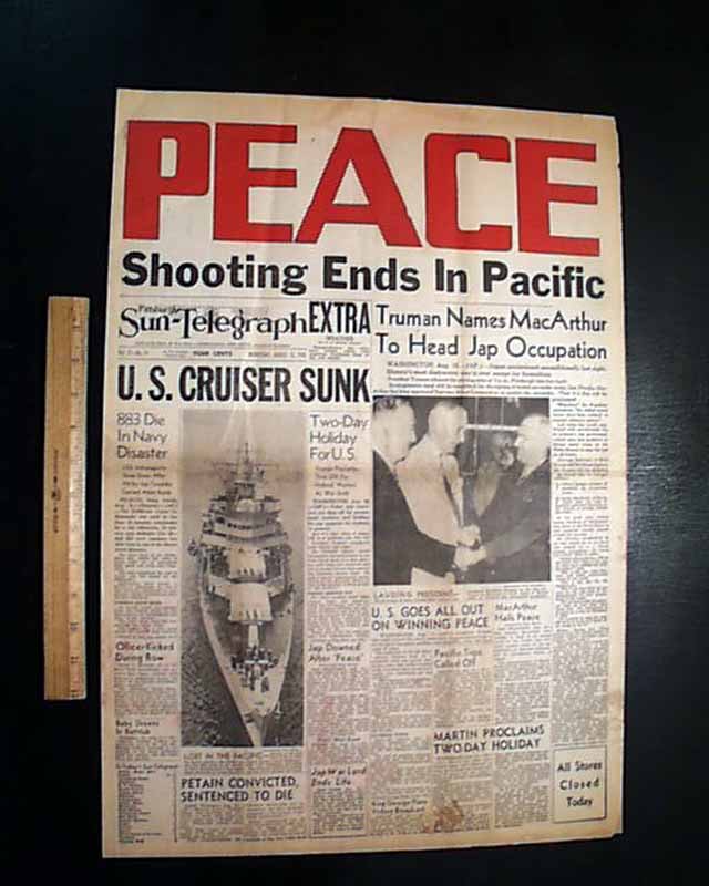 World War II comes to an end.. | RareNewspapers.com