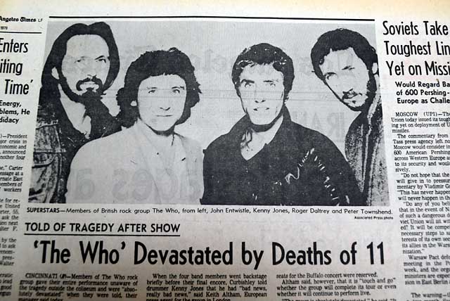 "The Who" concert disaster in 1979...