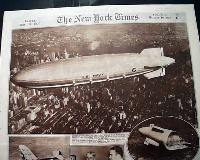 USS Akron (ZRS-4) Airship crash photos... - RareNewspapers.com