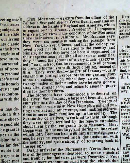 Mormons settle in California...