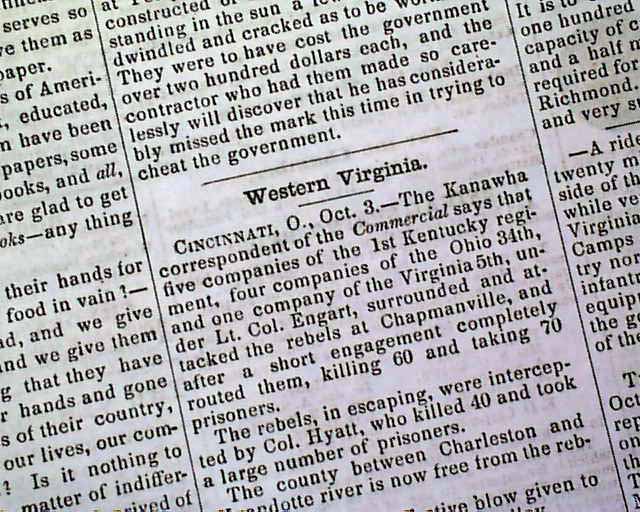 1861 Civil War... Chapmanville, West Virginia...