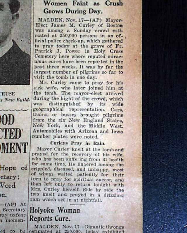 Malden, Massachusetts & Father Power's grave......