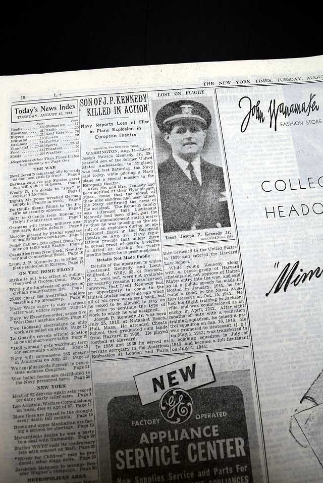 Joseph P. Kennedy death...  