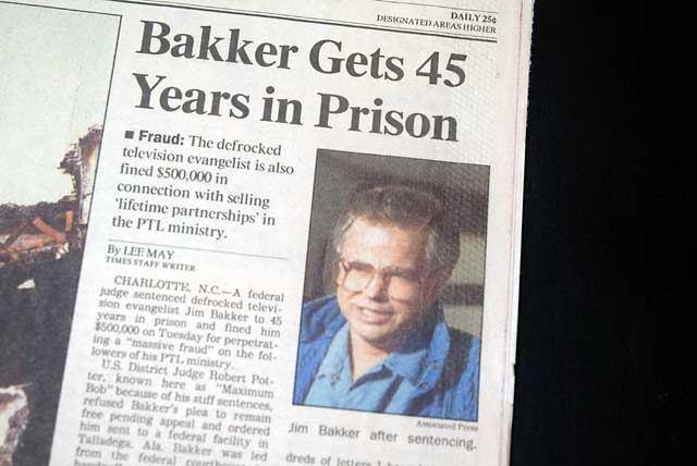 Televangelist Jim Bakker sentenced in 1989...