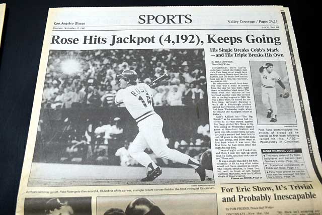 1985 Pete Rose career MLB hits record broken...