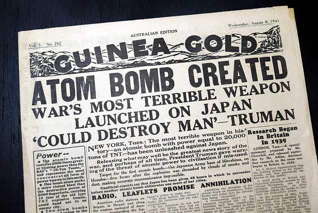 The atom bomb unleased on Japan...